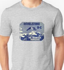 Revelstoke BC Ski Mountain Paradise Vintage Travel Decal Unisex T-Shirt