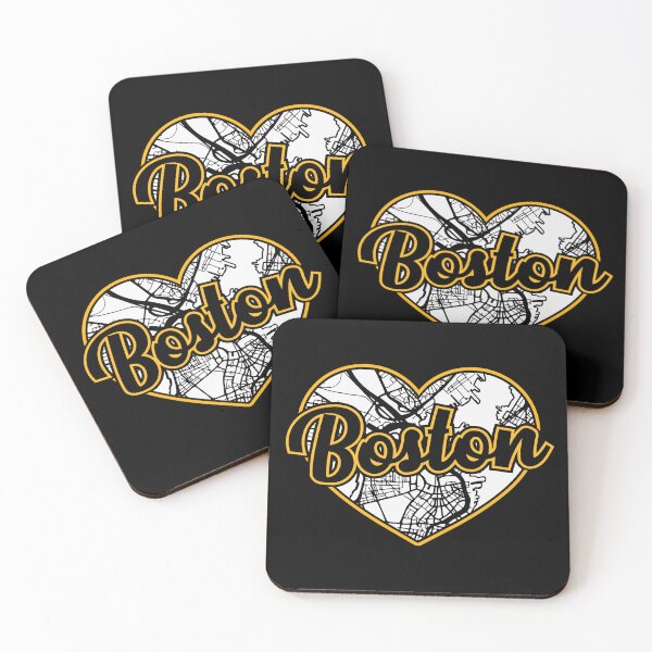 Item preview, Love Boston Hockey Heart City Map designed and sold by pixeljamz.