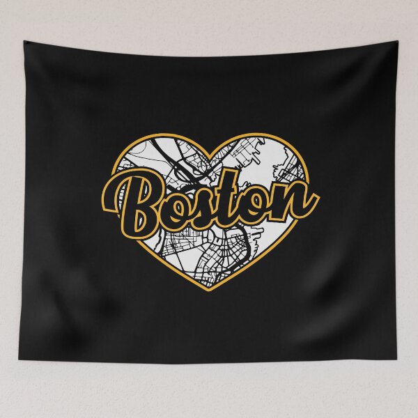 Item preview, Love Boston Hockey Heart City Map designed and sold by pixeljamz.