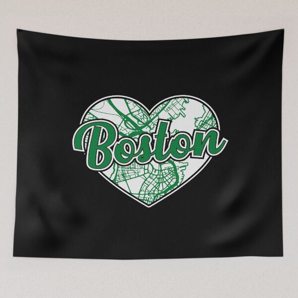 Item preview, Love Boston Basketball Heart City Map designed and sold by pixeljamz.