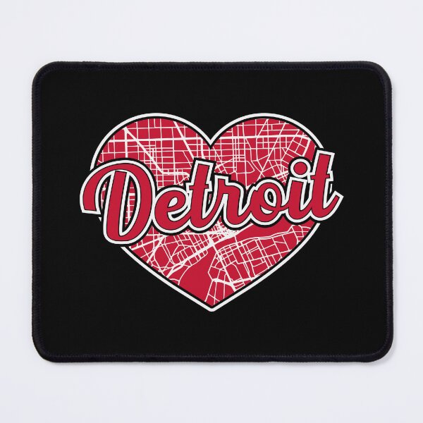 Item preview, Love Detroit Hockey Heart City Map designed and sold by pixeljamz.