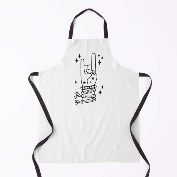 Item preview, Death Before Mainstream - heavy metal hand gesture line art designed and sold by Patterns and critters.