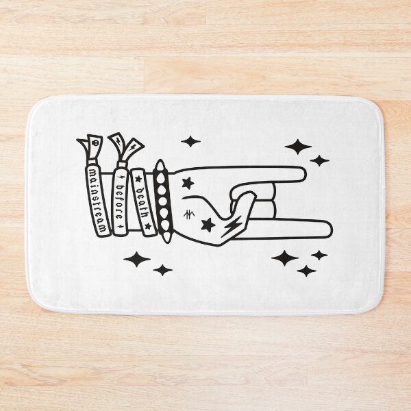 Item preview, Death Before Mainstream - heavy metal hand gesture line art  designed and sold by Patterns and critters.