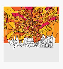 Luxembourg Skyline Map Photographic Print
