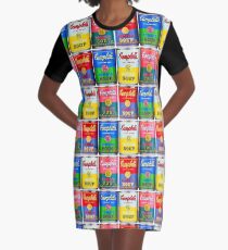 Campbells' Tomato Soup Print Graphic T-Shirt Dress