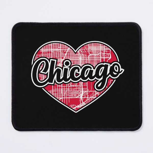 Item preview, Love Chicago Basketball Hockey Heart City Map designed and sold by pixeljamz.