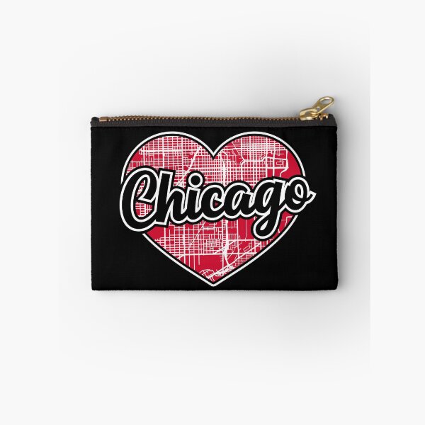 Item preview, Love Chicago Basketball Hockey Heart City Map designed and sold by pixeljamz.