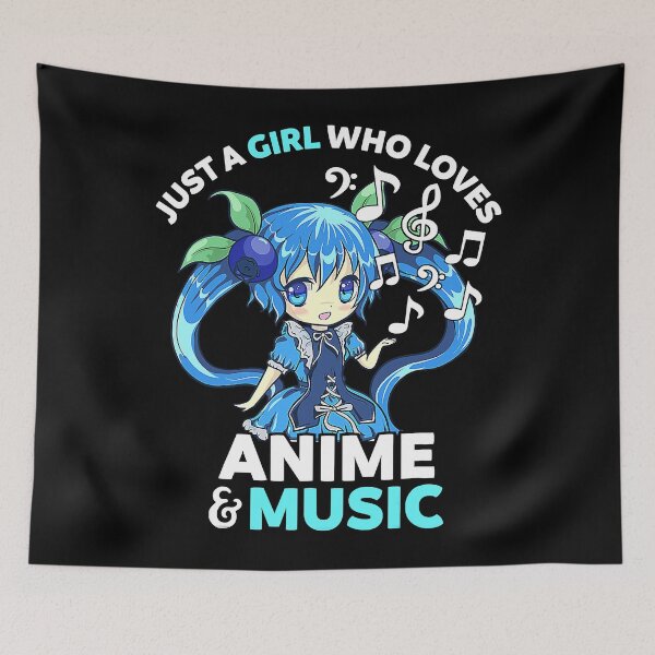 Item preview, Just A Girl Who Loves Anime and Music designed and sold by nwaja-art.