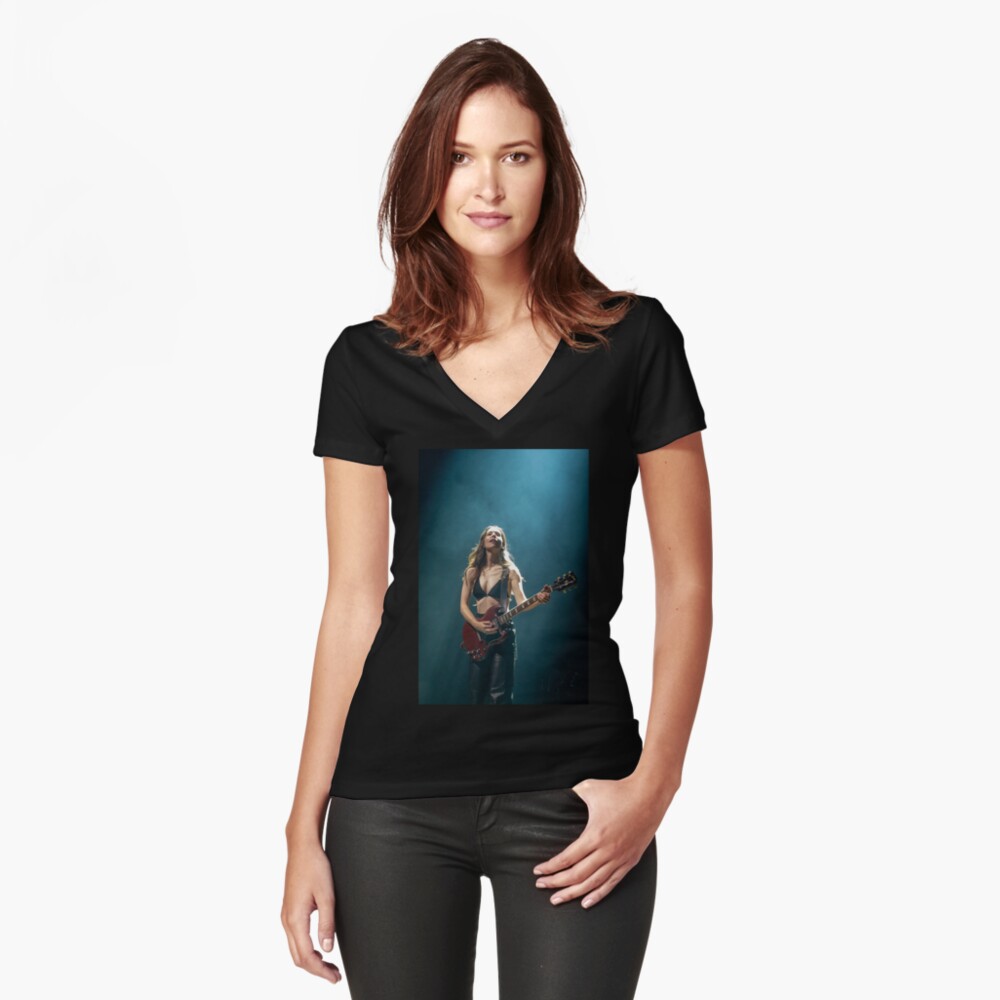 Item preview, Fitted V-Neck T-Shirt designed and sold by FastDraw11.
