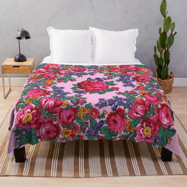 Item preview, Pale Pink / Pink Tea Rose Native Floral Print designed and sold by JMWCD.