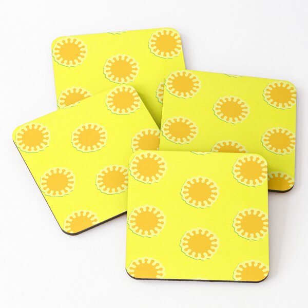 Item preview, PATTERN DESIGN STUDY #57 – Orange Coronal Bursts on Bright Yellow Background designed and sold by DEL-Productions.