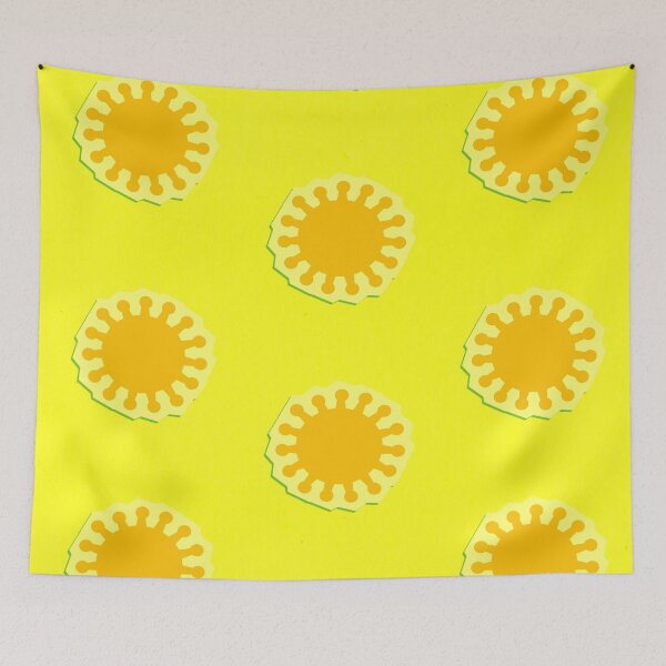 Item preview, PATTERN DESIGN STUDY #57 – Orange Coronal Bursts on Bright Yellow Background designed and sold by DEL-Productions.