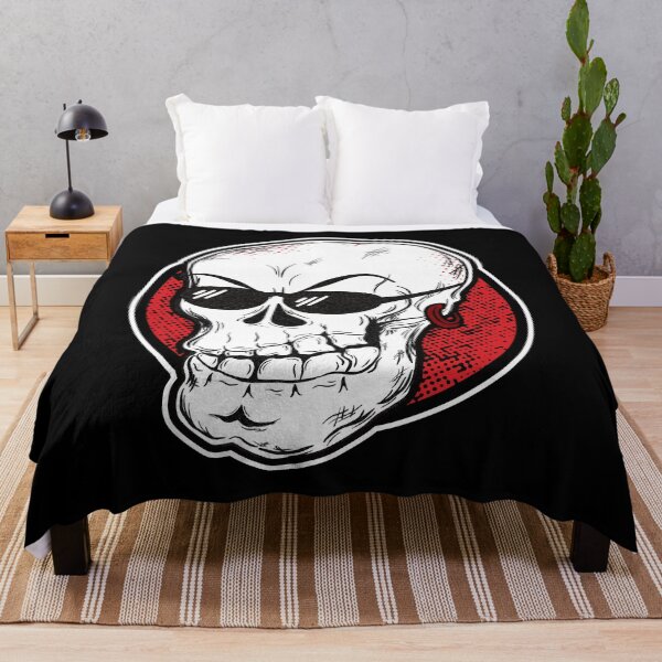 Item preview, Cool skull with sunglasses (white and red) designed and sold by DKdesigns27.