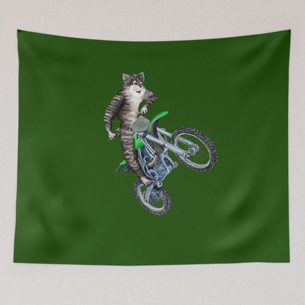 Item preview, CAT RIDING A DIRT BIKE - TRAILS BIKE CAT designed and sold by Danicus666.