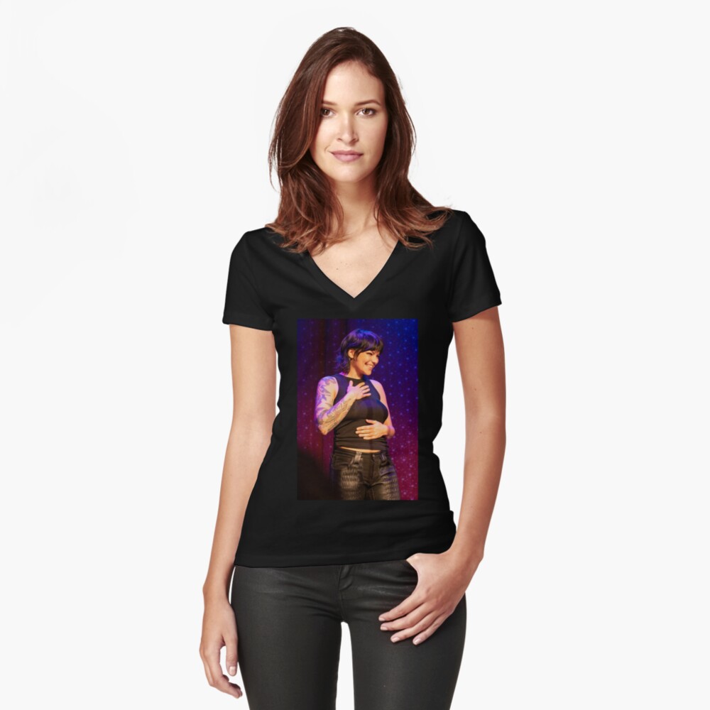 Item preview, Fitted V-Neck T-Shirt designed and sold by FastDraw11.