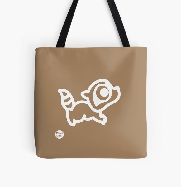 Rokko the racoon from the Simply Small Series (reverse) All Over Print Tote Bag