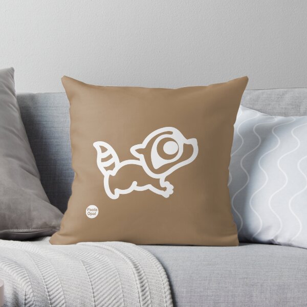 Rokko the racoon from the Simply Small Series (reverse) Throw Pillow