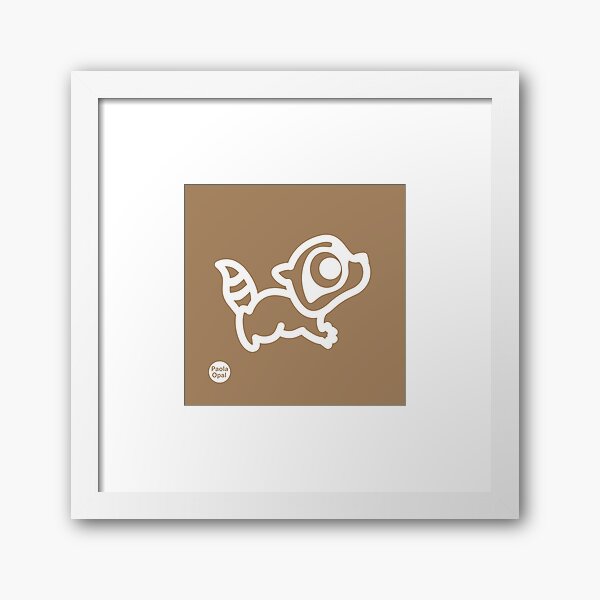 Rokko the racoon from the Simply Small Series (reverse) Framed Art Print