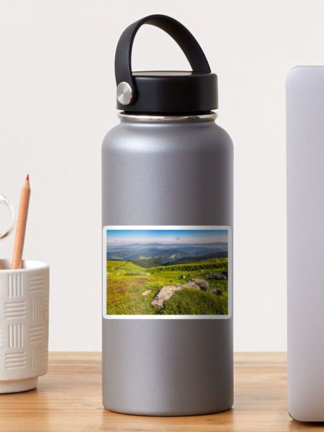 Thumbnail 1 of 3, Sticker, meadow with boulders in Carpathian mountains in summer designed and sold by mike-pellinni.