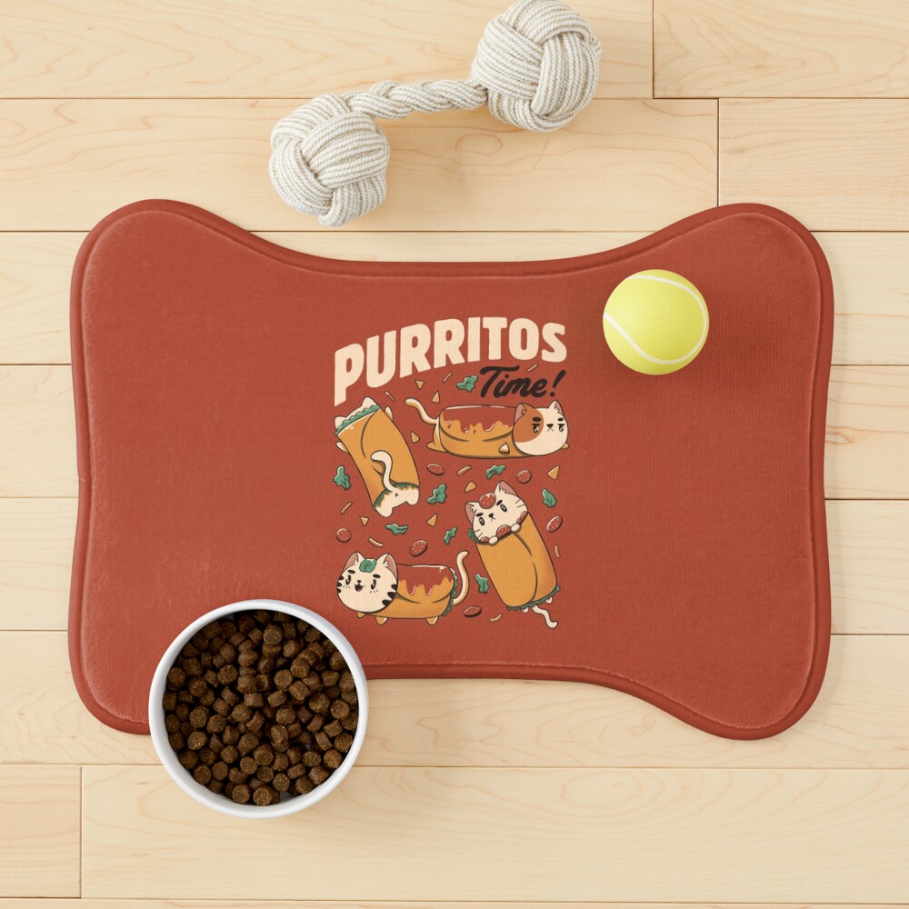 Purritos Time Burrito Cat Funny Mexican Food by Tobe Fonseca Pet Mat