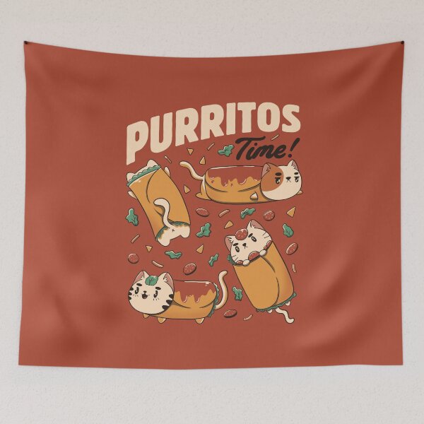 Item preview, Purritos Time Burrito Cat Funny Mexican Food by Tobe Fonseca designed and sold by Tobe Fonseca®.