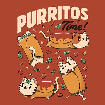 Artwork thumbnail, Purritos Time Burrito Cat Funny Mexican Food by Tobe Fonseca by tobiasfonseca