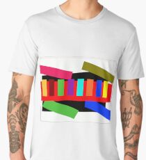 Multi-color Rectangle Design Men's Premium T-Shirt