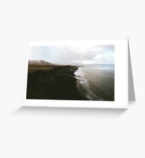 Moody black sand beach in Iceland - Landscape Photography Greeting Card
