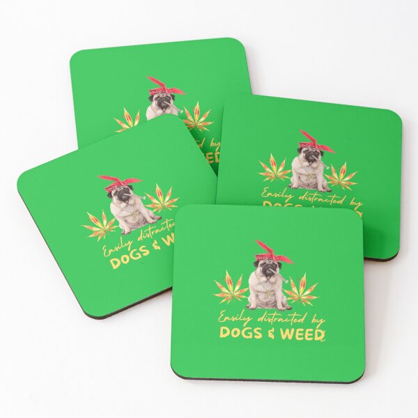 Item preview, Easily distracted by dogs and weed, funny quote 420 cannabis designed and sold by BestDesignbySof.