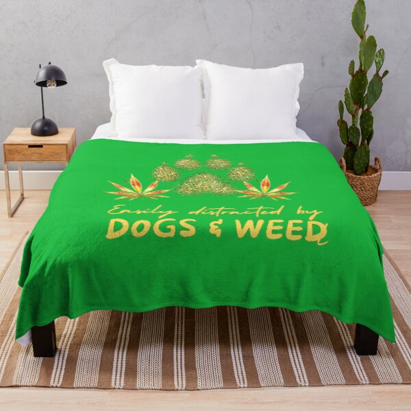Item preview, Easily distracted by dogs and weed, funny quote 420 cannabis designed and sold by BestDesignbySof.