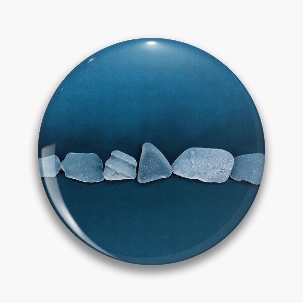 Item preview, Beach Glass IMAGE PRINT ONLY Dusty Blue on Grungy Dark Blue designed and sold by Beachy.