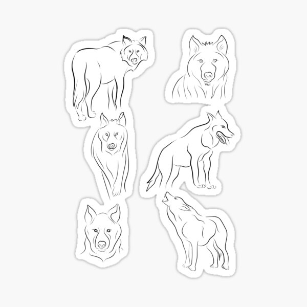 "Drawing of Wolves" Sticker for Sale by SashArtsy Redbubble