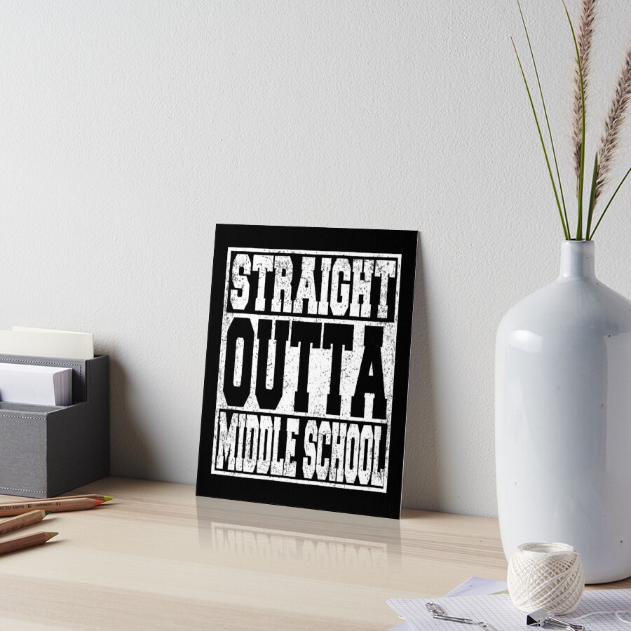 Abschluss-Banner „Straight Outta Middle School“ – Wimpelkette Für Schulabschluss 2023, Für Jungen & Mädchen