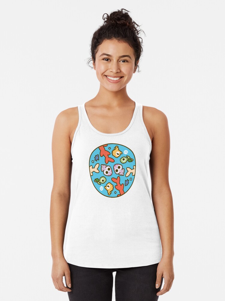 Racerback Tank Top, Undersea Animal Circular Pattern designed and sold by PaolaOpal