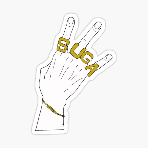 Artikel-Vorschau von BTS Suga Hand mit Ringaufkleber, designt und verkauft von plainlaige.