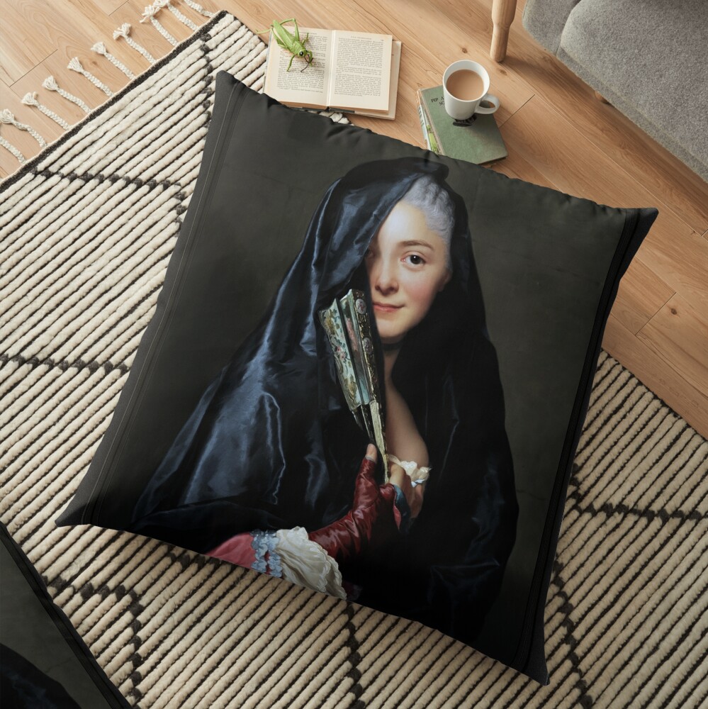 The Lady with the Veil by Alexander Roslin Remastered Xzendor7 Classical Fine Art Old Masters Reproductions Floor Pillow