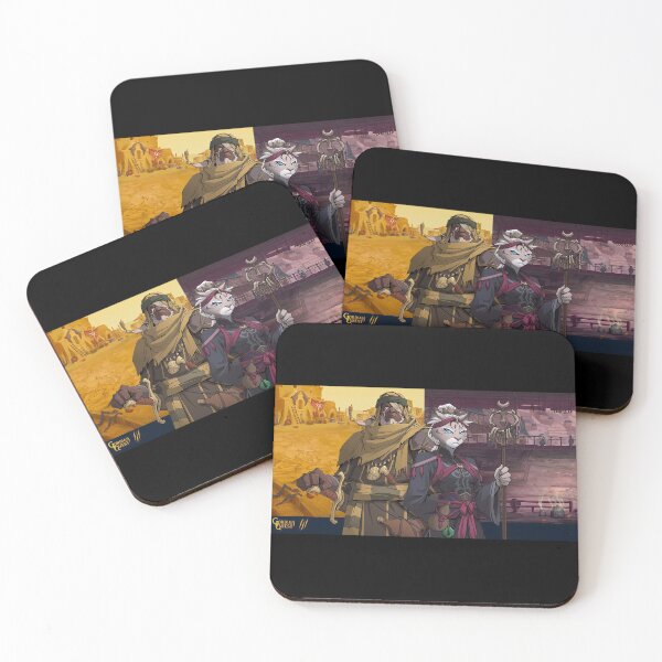 Item preview, The leaders of the warring tribes of the Azul Desert Gordian Quest Sticker/Poster designed and sold by XNIO.