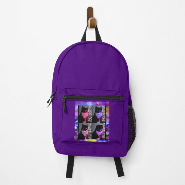 Item preview, Gato Tuxedo con luces de colores brillantes, en violeta. designed and sold by imyournightmare.