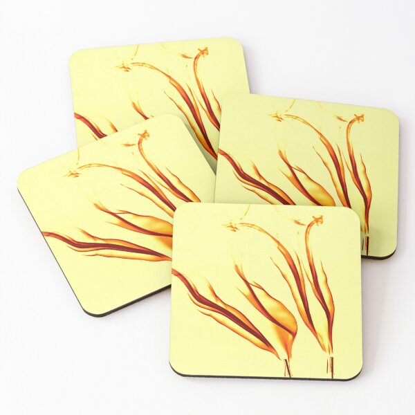 Item preview, PATTERN DESIGN STUDY #61 – Transparent Wavy Flames Framed in Yellow designed and sold by DEL-Productions.