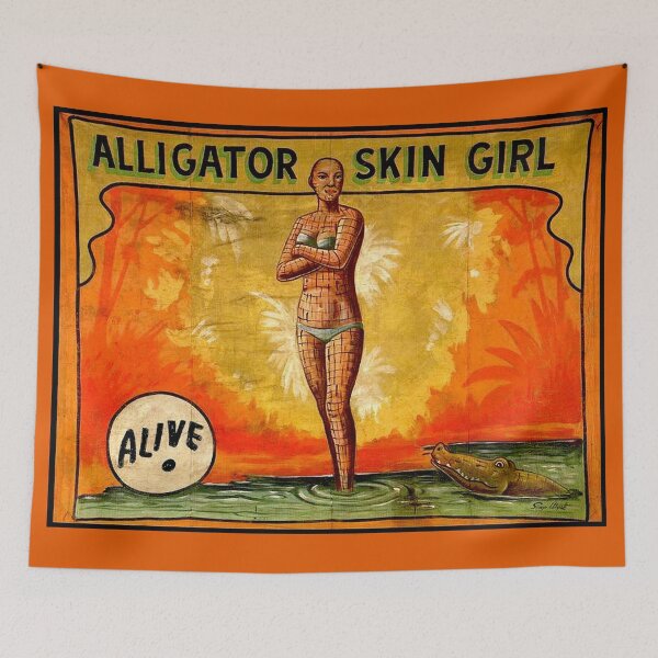 Item preview, ALLIGATOR SKIN GIRL ; Vintage Circus Sideshow Advertising Print designed and sold by posterbobs.