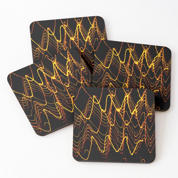 Item preview, PATTERN DESIGN STUDY #62 – Abstract Light Waves with Open Shutter in Gold on Black designed and sold by DEL-Productions.