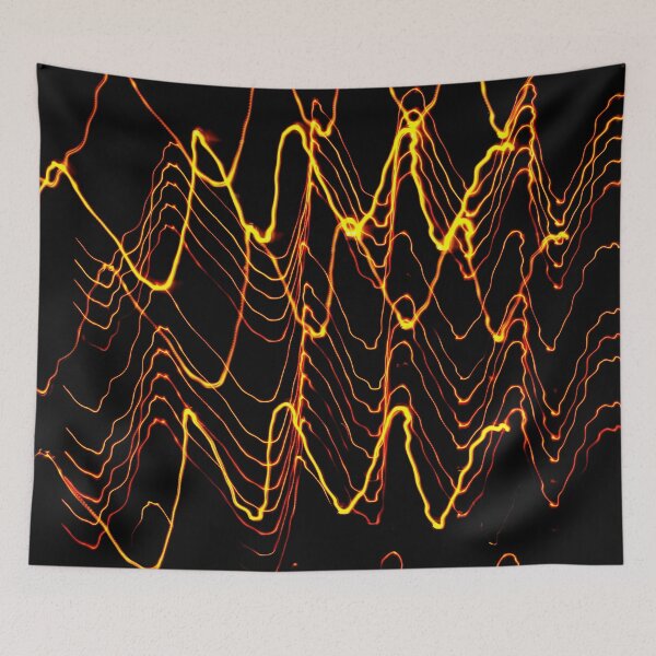 Item preview, PATTERN DESIGN STUDY #62 – Abstract Light Waves with Open Shutter in Gold on Black designed and sold by DEL-Productions.