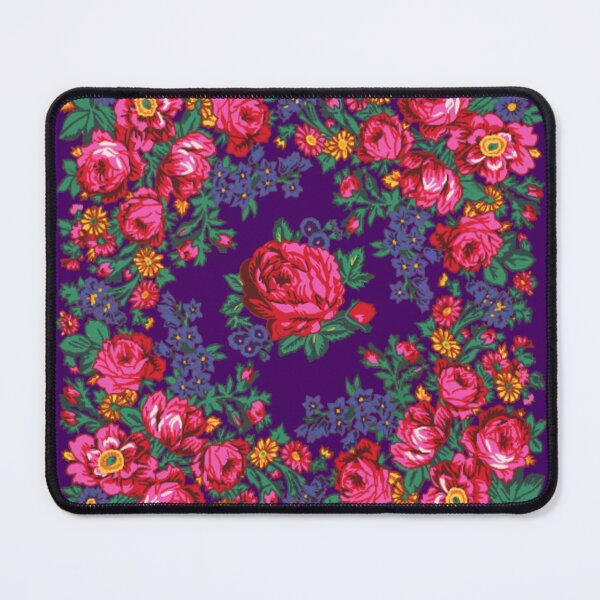Item preview, Dark Purple  / Pink Tea Rose Native Floral Print designed and sold by JMWCD.