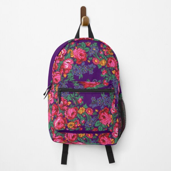 Item preview, Dark Purple  / Pink Tea Rose Native Floral Print designed and sold by JMWCD.