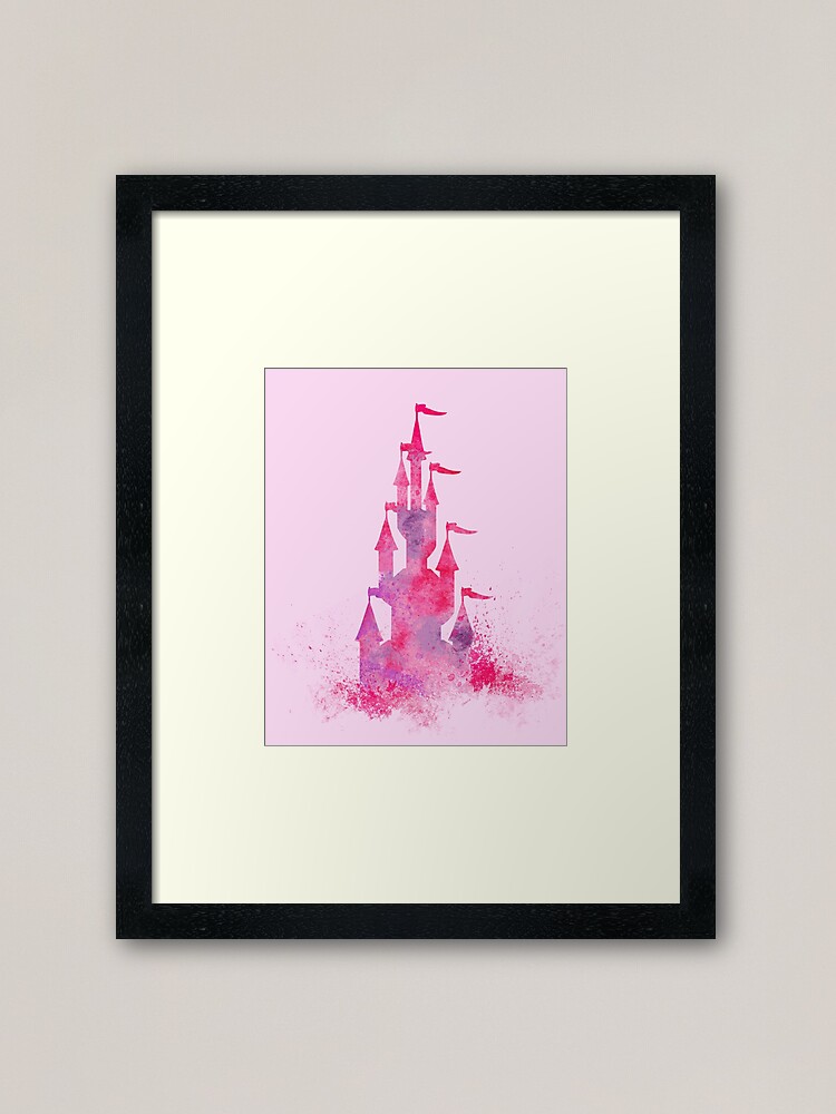 Pink Fairytale Castle Framed Art Print By Bamalam Art Redbubble