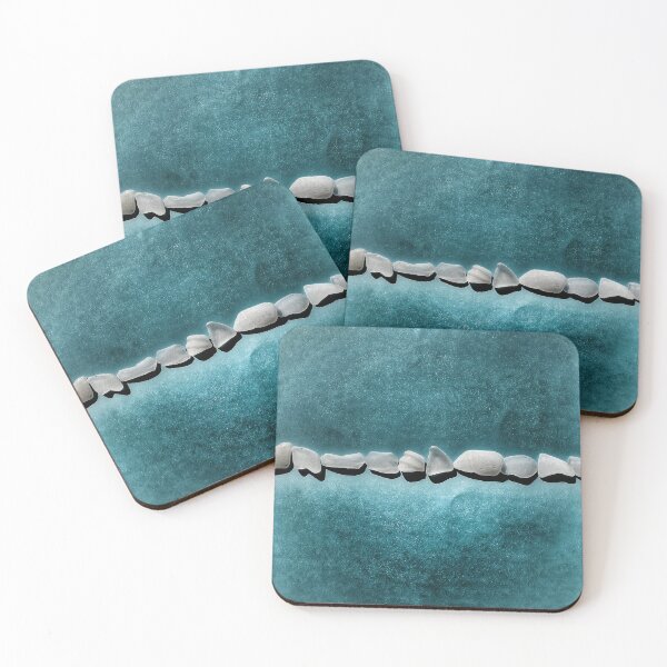 Item preview, Sea Glass Light Gray on Grungy Gray Cyan designed and sold by Beachy.