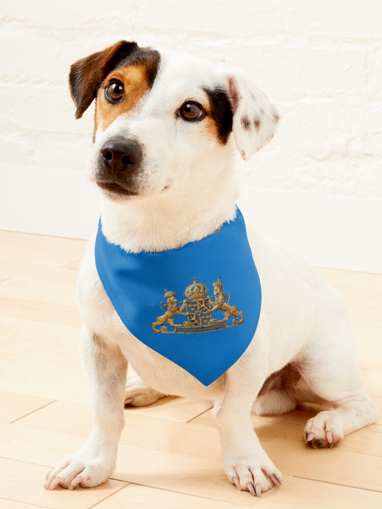 Coat of arms of Sweden from the tomb of King Gustav Vasa in Uppsala, Sweden.  Pet Bandana for Sale by Luggnagg