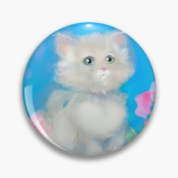 Item preview, White Fluffy Kitten Cat designed and sold by FancyFriendship.