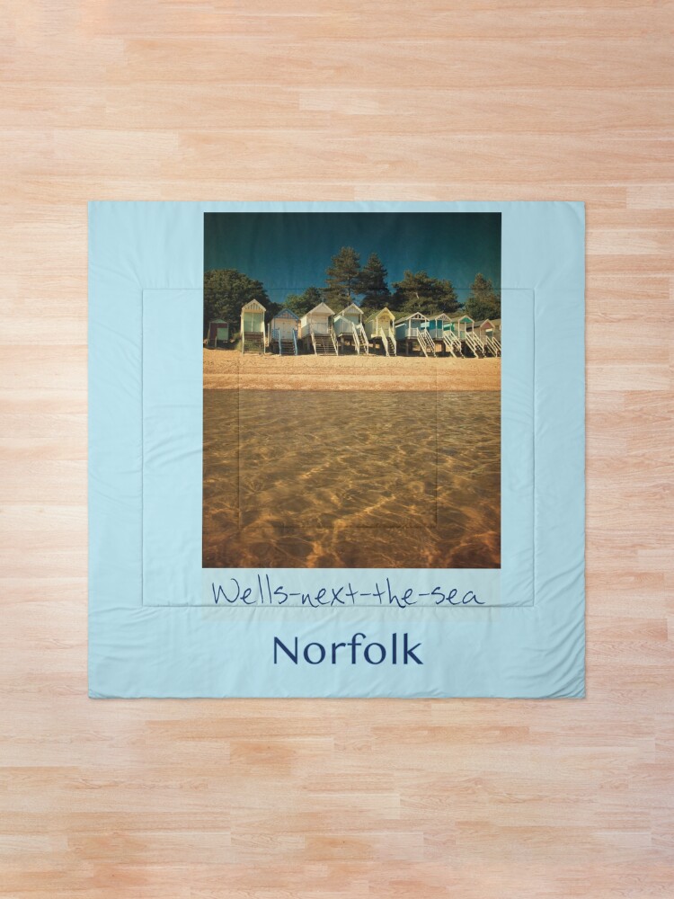 Alternate view of A view from the water at Wells-next-the-sea beach Comforter