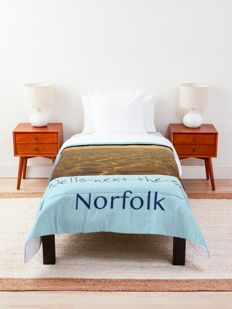 Alternate view of A view from the water at Wells-next-the-sea beach Comforter